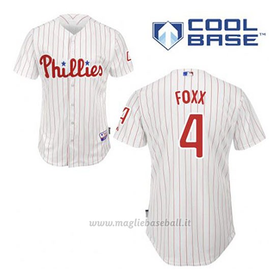 Maglia Baseball Uomo Philadelphia Phillies Jimmy Foxx 4 Bianco 1ªCool Base